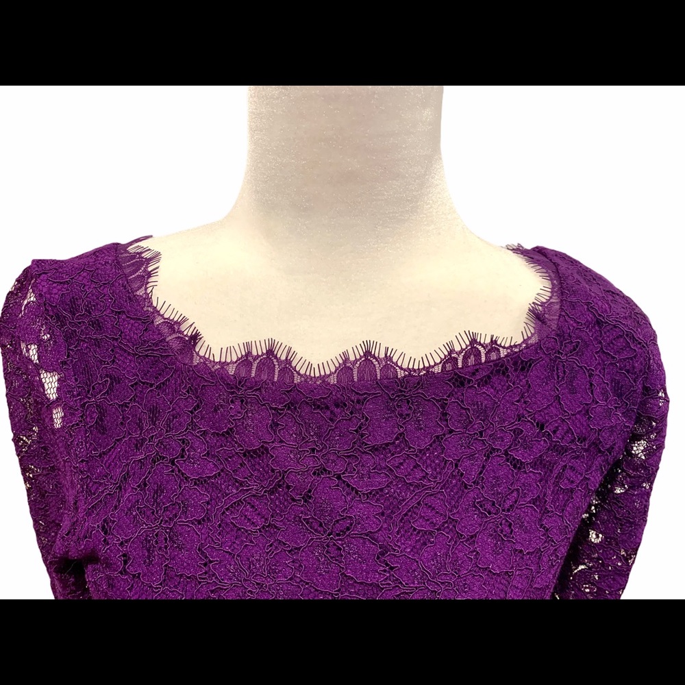 DVF Zarita lace shift dress in purple - like new - Picture 8 of 11